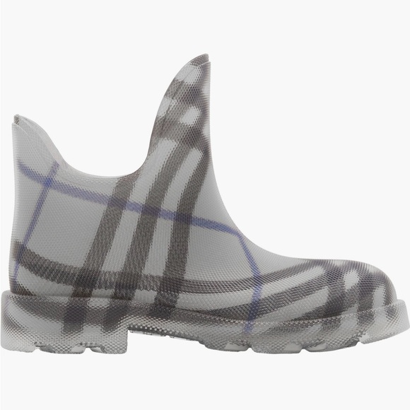 Burberry Check Textured Ankle Rubber Wellie Boot Size 8 - Picture 6 of 7